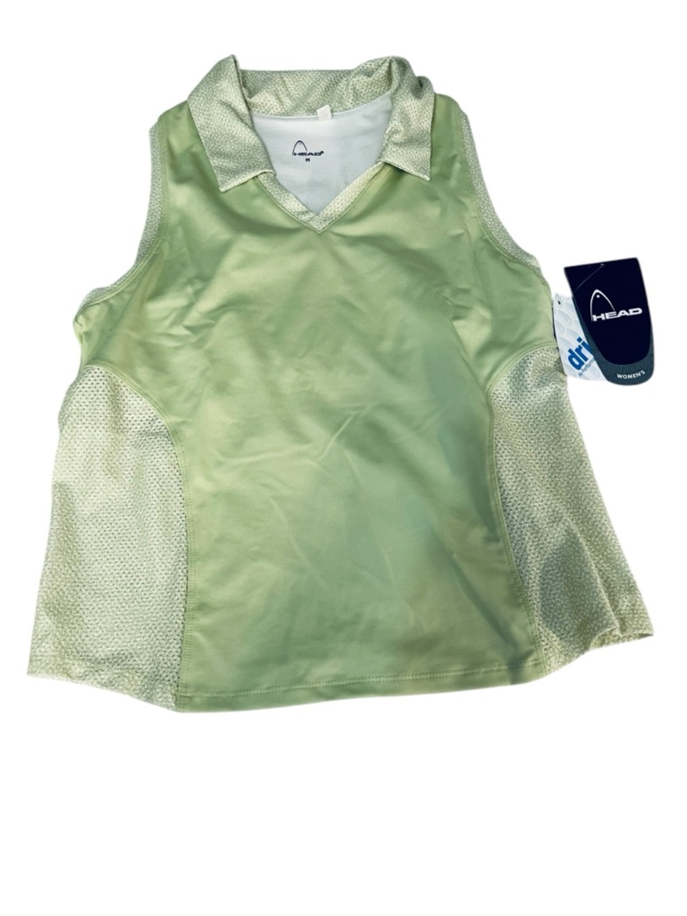HEAD dri-logic Sleeveless Polo Tank - Light Green Tennis Pickleball Top Medium - Picture 5 of 12